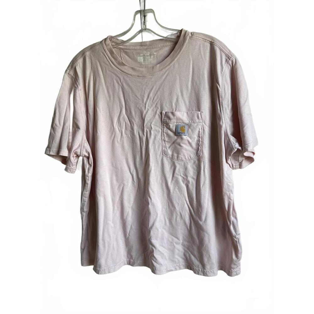 Carhartt Youth Size Large 12-14 Loose Fit Light Pink T-Shirt Pocket